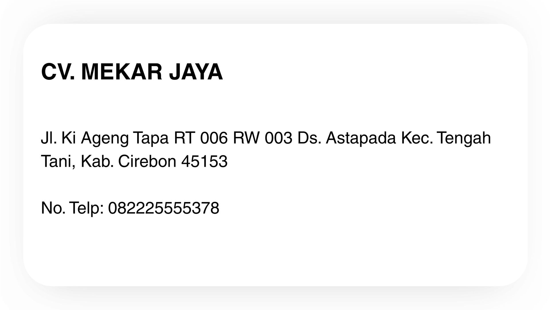 CV. Mekar Jaya